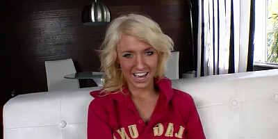 Barely legal blonde takes colossal cock to orgasm hard