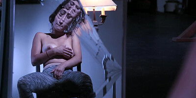 ...Masturbation in front of a mirror by busty Raven Rockette...