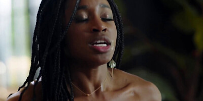 Horny black girl getting smashed by a hard white dick