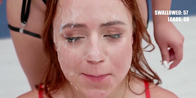 Filthy Bukkake Orgy With Lera Reyna