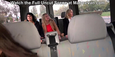 5 Grannies take turns to Fuck 1 Poor Guy in the MatureVan
