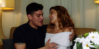 Agatha Vega entices macho Jason Carrera in a scorching XXX vignette with a smoothly-shaven pussy, bondage, and a