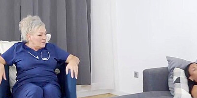 Granny Nurse Examines Young Babe Samantha With Samantha Cruuz