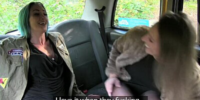 FemaleFakeTaxi Female lesbian cabbies get downright dirty