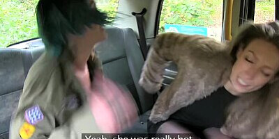 FemaleFakeTaxi Female lesbian cabbies get downright dirty