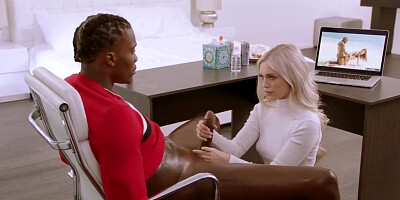 Alex Grey In Persuasive Black Chap Makes Blondie Alex Cheat