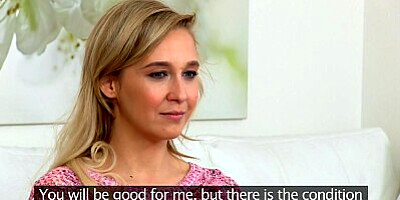 FemaleAgent Agent fucks shy blonde with dildo