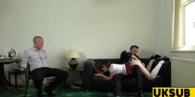 UKSubSluts.com - Naughty subjugated female's good-sized pipe choking and rock-hard boinking