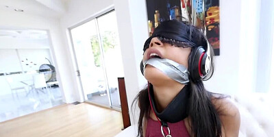 Blindfolded Latina girl roughly nailed in all kind of poses