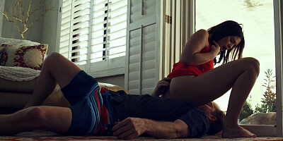 ...Raven-haired bimbo Violet Starr gets fucked hard by older man...