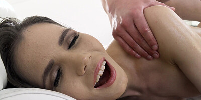 ...Slender bitch Lovenia Lux gets hard anal pounding...