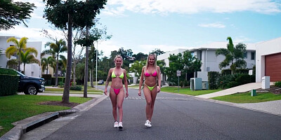 Miss Kayla Lea, Primal Instincts And Random Guy - 2 Horny Blondes Fuck A Lucky