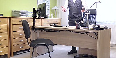 Inga Devil In Horny Girl Spreads Wide Her Legs For The Loan Officer To See Her Hung