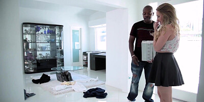 BlackCockLove.com - Horny Harley Jade stroking and licking his huge black dick hard