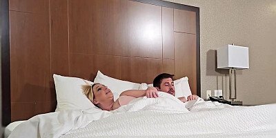 Blonde Stepmom and Stepson Share Hotel Bed