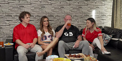 Lulu Chu & Aila Donovan Spark an Orgasmic Orgy Super Bowl Fuck