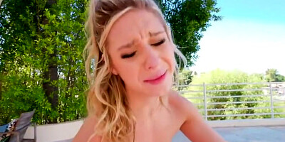 Blonde Cheerleader Gets A Deep Hard Fuck By The Poolside