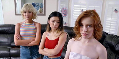 Luckiest dude ever gets to fuck three tiny horny girls