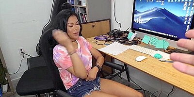 Stepbrother Rips The Pussy Of Ebony Slut Jeni - Jeni Angel And Angel Ray