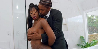 BRAZZERS Exxtra - Ebony Mystique doggy fuck in bath