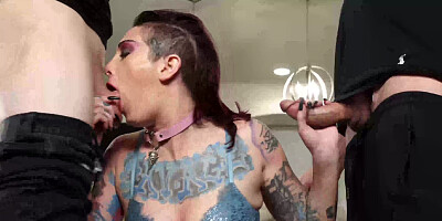 PORNSTARPLATINUM Naughty Sully Savage Pounded By Two Thieves