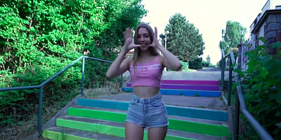 Fooled slut bounces on stranger cock