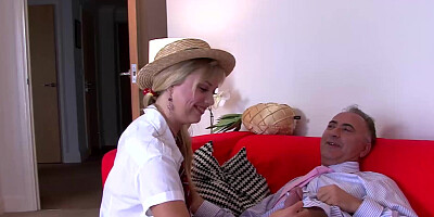 Naughty UK [censored] rides big old dick reverse cowgirl