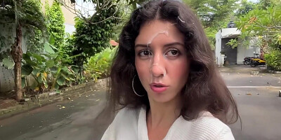 Housewife Paid Repairman With Her Pussy And Went For A Walk With His Cum On Her Face In The Streets