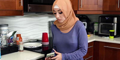 Arab maid Violet Gems is caught stealing so her boss fucks her roughly in return