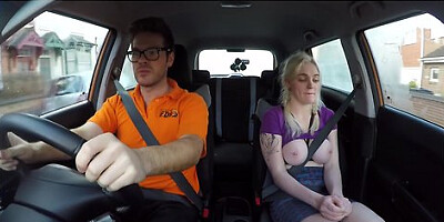 Instructor Is Caught Masturbating By A Sexy Blonde With Fantastic Tits