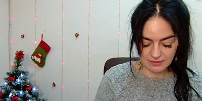 Dark haired amateur Ukrainian babe on webcam