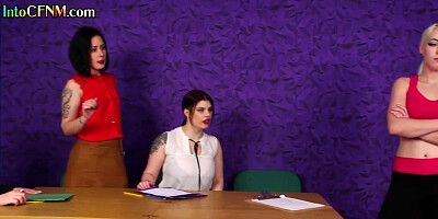 Office CFNM divas teasing with HJ and BJ