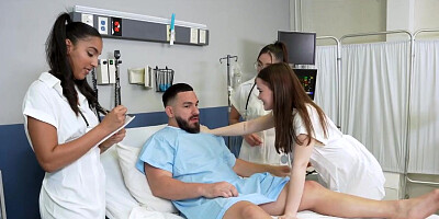 Fourway with three naughty female doctors