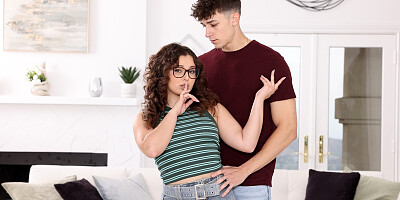 ...Leana Lovings sucks and rides hard pecker with a smile on her face...