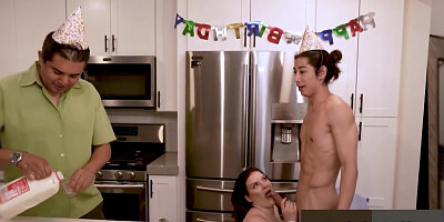 Big Assed Busty Step Mom Emmy Demure Serves Her Juicy Twat To Her Birthday Boy