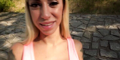 Aesthetic sex in the doggy style with a gorgeous blonde Marika Milani