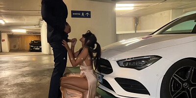 baisée en robe de soirée au parking souterrain