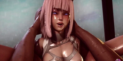 3d Animated - Takes Huge Black Dick - Hardcore Fucking With A Tight Ass And Wet Open Pussy