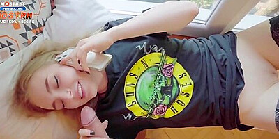 A Young Girl In Stockings Is Ready To Suck Her Neighbor While The Guy