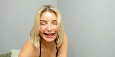 Blonde Woman Sensually Fucks With Her Pussy