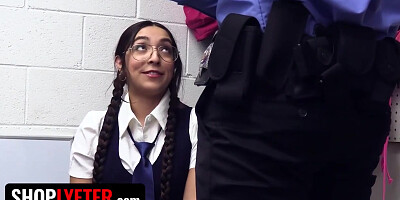 18+ Nerd Gets Stripped And Fucked By Officer To Avoid Jail