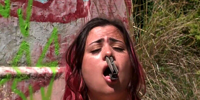 BBW slave bound and public fucked outdoors and indoors