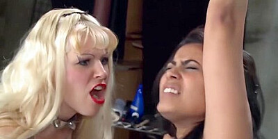 Lascivious Latina Dominated By Blonde Toys Wielder