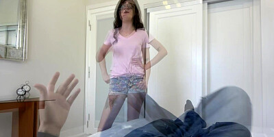 My stepsister sucks my big dick FOR CASH