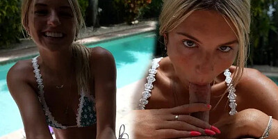 My Perverted Step Bro Nutted on Me in the Pool....