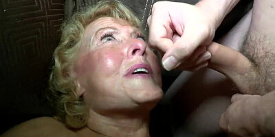 Granny sucking all the cocks she can find in the dark