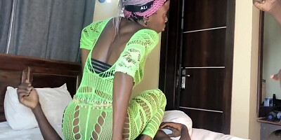 Petite Ebony Vera Riding The Long Black Cock And Spreading Her Juicy Wet Pink Pussy
