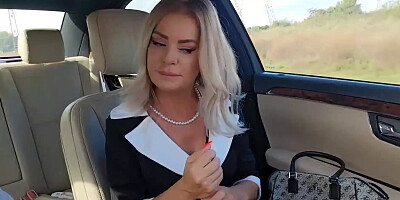 Stepmom Masturbate in My Car with New Toy Buy from the Shop