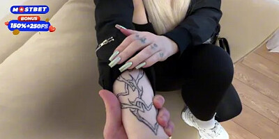 dont Tell Your Mom About Tats! Titty Stepsister in Leggings Bouncing on My...