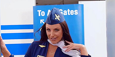 Angela White And Vince Karter - Frisky Flight Attendant Faces Airport Security Surprise